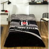 Taç Lisanslı Beşiktaş Battaniye 160X220 - 160 x 220 cm - Siyah - Beyaz