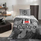 Taç Lisanslı Beşiktaş Kartal Tek Kişilik Pamuk Nevresim Takımı - Renkli - 160 x 220 cm