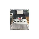 Taç Lisanslı Beşiktaş Klasik Tek Kişilik Battaniye - Siyah - 160 x 220 cm
