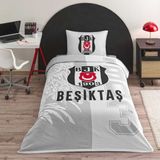 Taç Lisanslı Beşiktaş Soccer Tek Kişilik Pamuk Pike Takımı - Renkli