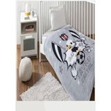 Taç Lisanslı Beşiktaş Yavru Kartal Desenli Unisex Bebek Battaniye %100 Polyester 100x120 cm Siyah Beyaz