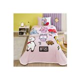 Taç Lisanslı BT21 Tek Kişilik Pamuk Pike Takımı