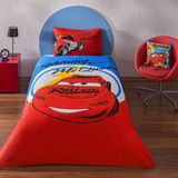 Taç Lisanslı Disney Cars Mcqueen Tek Kişilik Pamuk Nevresim Takımı - Renkli - 160 x 220 cm