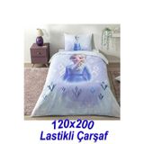 Taç Lisanslı Disney Frozen Diamond Queen Size Tek Kişilik Pamuk Nevresim Takımı 120X200 Lastikli Çarşaf