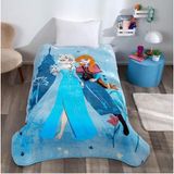 Taç Lisanslı Disney Frozen Flower Power Tek Kişilik Battaniye - 160 x 220 cm - Buz Mavi