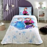 Taç Lisanslı Disney Frozen Spring Tek Kişilik Pike Takımı - Renkli - 160 X 230