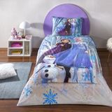 Taç Lisanslı Disney Frozen Winter Tek Kişilik Pamuk Nevresim Takımı - Renkli - 160 x 220 cm