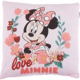Taç Lisanslı Disney Minnie Pink Flower Brf Kırlent, 40x40 cm