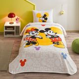 Taç Lisanslı Disney Minnie&mickey Botanictek Kişilik Pamuk Pike Takımı - Renkli