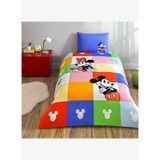 Taç Lisanslı Disney Mnnie & Mickey Tek Kişilik Pamuk Nevresim Takımı