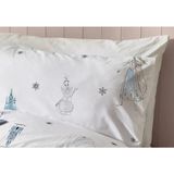 Taç Lisanslı Elsa Desenli % 100 Pamuk Kumaş 1 Adet Yastık Kılıfı 50X70 cm - Beyaz - Mavi