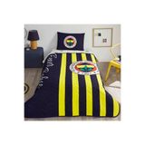 Taç Lisanslı Fenerbahçe Çubuklu Tek Kişilik Yatak Örtüsü