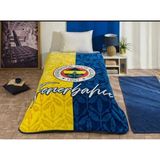 Taç Lisanslı Fenerbahçe Klasik Tek Kişilik Battaniye - 160 x 220 cm - Lacivert - Sarı