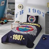 Taç Lisanslı Fenerbahçe Marşlı Ranforce Tek Kişilik Yatak Örtüsü Takımı
