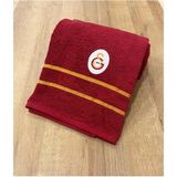 Taç Lisanslı Galatasaray Arma Banyo Havlusu Kırmızı Pamuk 70 x 140 cm Desenli 1 Adet