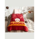 Taç Lisanslı Galatasaray Aslan Tek Kişilik Battaniye 160 x 220 cm Renkli Polyester Kumaş - Sarı - Kırmızı