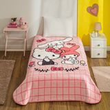 Taç Lisanslı Hello Kitty Friends Tek Kişilik Battaniye Yumuşak Kırışmaya Dayanıklı 160 x 220 cm - Pembe