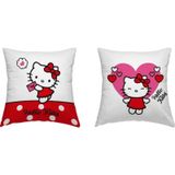 Taç Lisanslı Hello Kitty Team Kırlent kirmizi