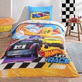 Taç Lisanslı Hot Wheels Let' S Race Tek Kişilik Pamuk Nevresim Takımı - 160 x 220 cm - Renkli