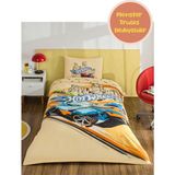 Taç Lisanslı Hot Wheels Winner Tek Kişilik Pamuk Nevresim Takımı & M. Track Hediyeli - Krem - 160 x 220 cm