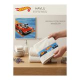 Taç Lisanslı HotWheels Pamuk 50x70 cm Yüz Havlusu Beyaz