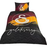 Taç Lisanslı Kapitoneli -Galatasaray Aslan- Lastikli Çarşaflı Tek Kişilik 4 Mevsim Nevresim Takımı