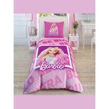 Taç Lisanslı Kapitoneli Nevresim Takımı Barbie Extra Sweet Tek Kişilik - 160 x 200 cm - Pembe