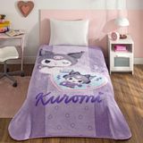 Taç Lisanslı Kuromi Fun Tek Kişilik Battaniye - 160 x 220 cm - Lila