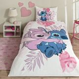 Taç Lisanslı Lilo&stitch Tek Kişilik Pamuk Nevresim Takımı - Renkli