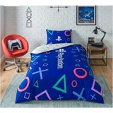 Taç Lisanslı Playstatıon ( 120 x 200 cm Lastikli Çarşaflı ) Tek Kişilik Nevresim Takımı - Lacivert - 160 x 220 cm