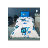 Taç Lisanslı Playstatıon Astrobot 120x200cm Lastikli Çarşaflı Tek Kişilik Nevresim Takımı