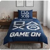Taç Lisanslı Playstation Game On ( 120 x 200 cm Lastikli Çarşaflı ) Tek Kişilik Nevresim Takımı - Lacivert - 160 x 220 cm