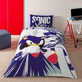 Taç Lisanslı Sonic Run Pamuk Tek Kişilik Nevresim Takımı - Renkli