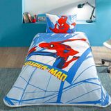 Taç Lisanslı Spiderman Gate Tek Kişilik Pamuk Pike Takımı - Renkli