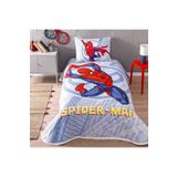 Taç Lisanslı Spiderman Justice Pamuk Tek Kişilik Pike Takımı