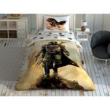 Taç Lisanslı Star Wars Mandalorian Altın Renkli Tek Kişilik Nevresim Takımı 160 x 220 cm