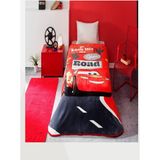 Taç Lisanslı Tek Kişilik Battaniye Cars Road - 160 x 220 cm - Açık Kırmızı