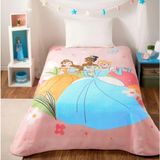 Taç Lisanslı Tek Kişilik Çocuk Battaniye (160 x 220)-PRINCESS Fun Together - Pembe - 160 x 220 cm