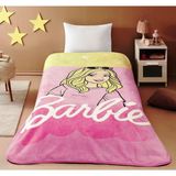 Taç Lisanslı Tek Kişilik Çocuk Battaniye (160x220)-Barbie Girl Malibu Pembe