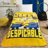 Taç Lisanslı Tek Kişilik Çocuk Battaniye (160X220)-MINIONS 4 Sarı - 160 x 220 cm