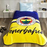 Taç Lisanslı Tek Kişilik Fenerbahçe Sarı Lacivert Battaniye - 160 x 220 cm - Lacivert - Sarı