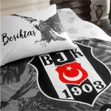 Taç Lisanslı Tek Kişilik Nevresim Takımı Beşiktaş - 100 x 200 cm - Beyaz - Siyah