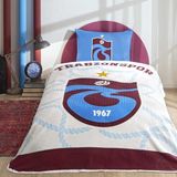 Taç Lisanslı Trabzonspor Mavi Tek Kişilik Pamuk Pike Takımı - Renkli