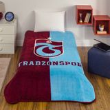 Taç Lisanslı Trabzonspor Parçalı Tek Kişilik Battaniye - 160 x 220 cm - Mavi