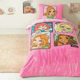 Taç Lisanslı Winx Girls Club Pamuk Tek Kişilik Nevresim Takımı