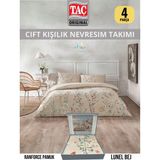 Taç Lunel Bej Ranforce Çift Kişilik Nevresim Takımı 200X220 cm - 200 x 220 cm