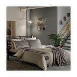 Taç Mabel Çift Kişilik Saten Delux Nevresim Takımı - Gri - 200 x 220 cm