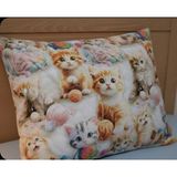 Taç Minik Kediler Yastık Kılıfı 1 Adet 50X70 Cm, %100 Pamuk - Bej - Antrasit - Mavi - Siyah