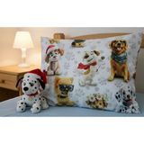 Taç Minik Köpekler Yastık Kılıfı 1 Adet 50X70 cm % 100 Pamuk - Gri