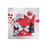 Taç Minnie Mickey Lovely Logo Lisanslı Tek Kişilik Nevresim Takımı